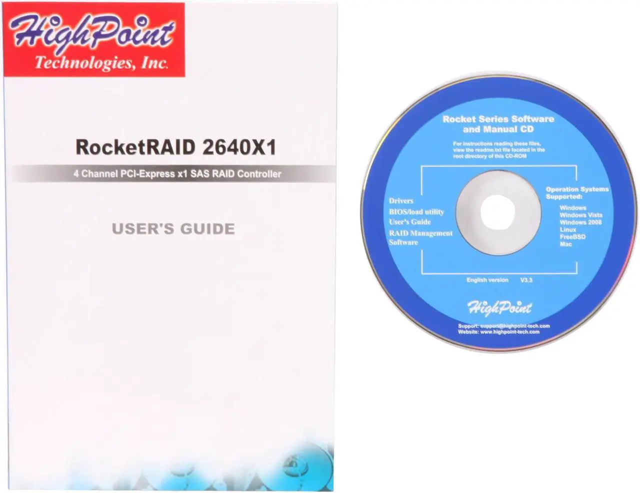 Alt view image 6 of 7 - HighPoint RocketRAID 2640x1 PCI-Express x1 Four-Port SATA and SAS RAID Controller Card