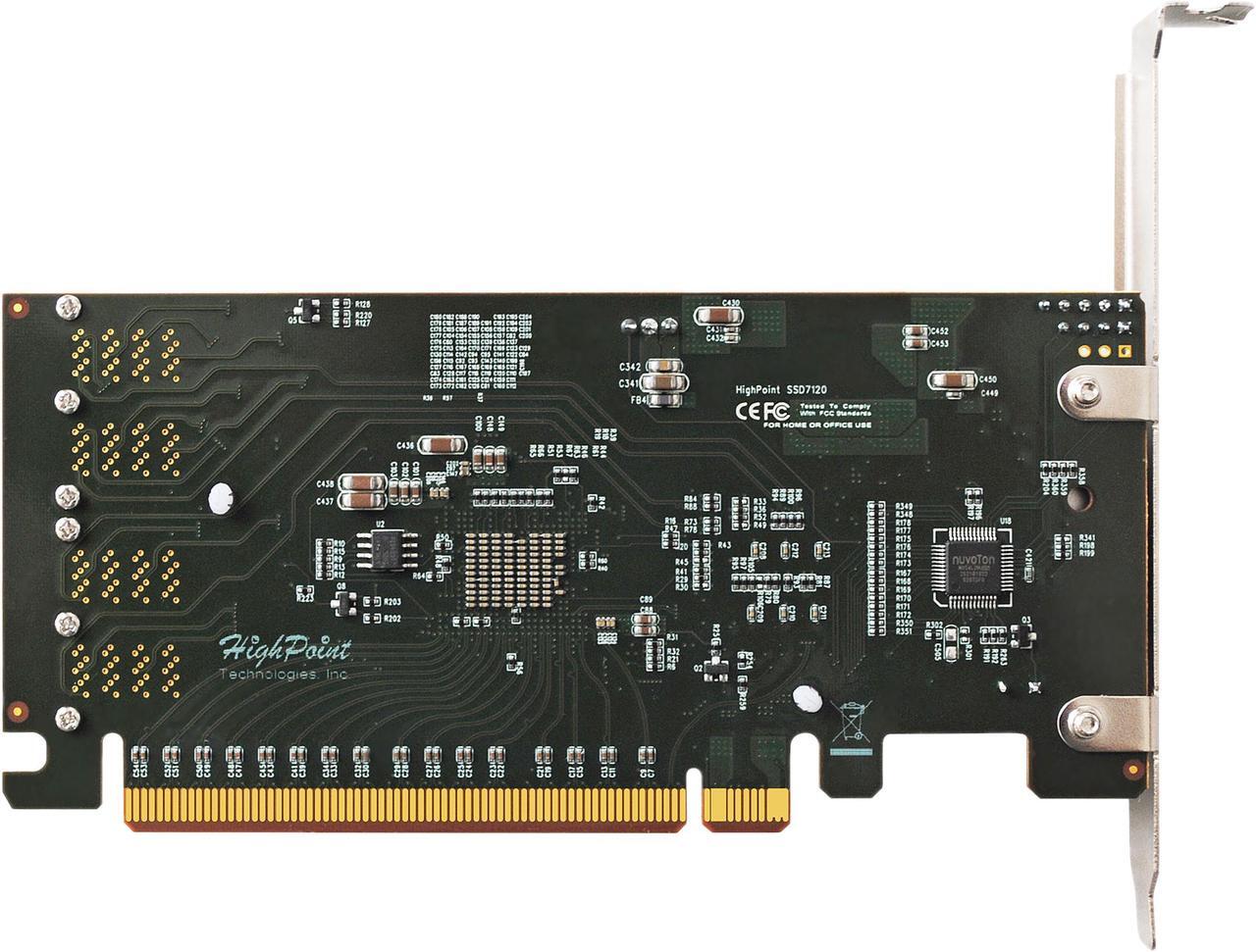 Alt view image 5 of 6 - HighPoint SSD7120 PCI-Express 3.0 x16 U.2 Ultra-High Performance, Flexible NVMe U.2 RAID Controller