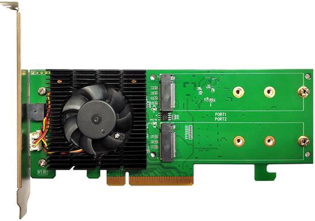 Alt view image 3 of 5 - HighPoint SSD7202 - Low-Profile, Bootable, 2x dedicated M.2 Ports to PCIe 3.0 x8 NVMe RAID Controller