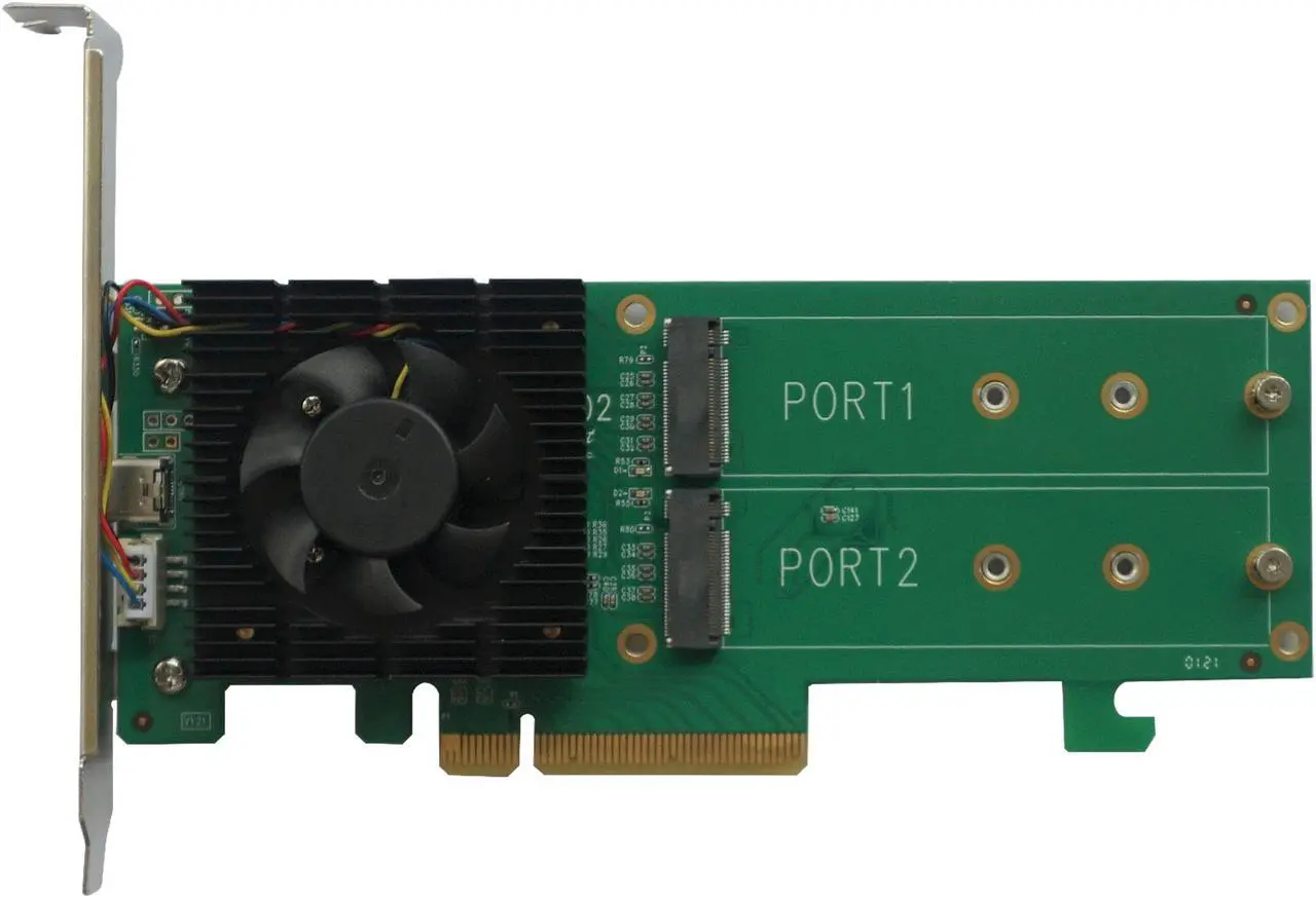 Alt view image 5 of 7 - HighPoint SSD6202 Driverless, Bootable 2x M.2 PCIe Gen3 x8 NVMe RAID Controller