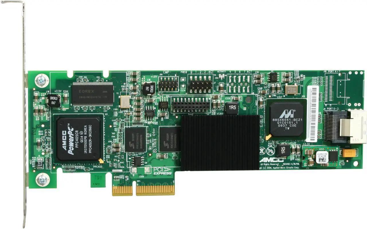 Alt view image 3 of 6 - 3ware 9650SE-4LPML PCI Express Lanes: 4 SATA II Controller Card RAID Levels 0, 1, 5, 10, Single Disk, JBOD, KIT