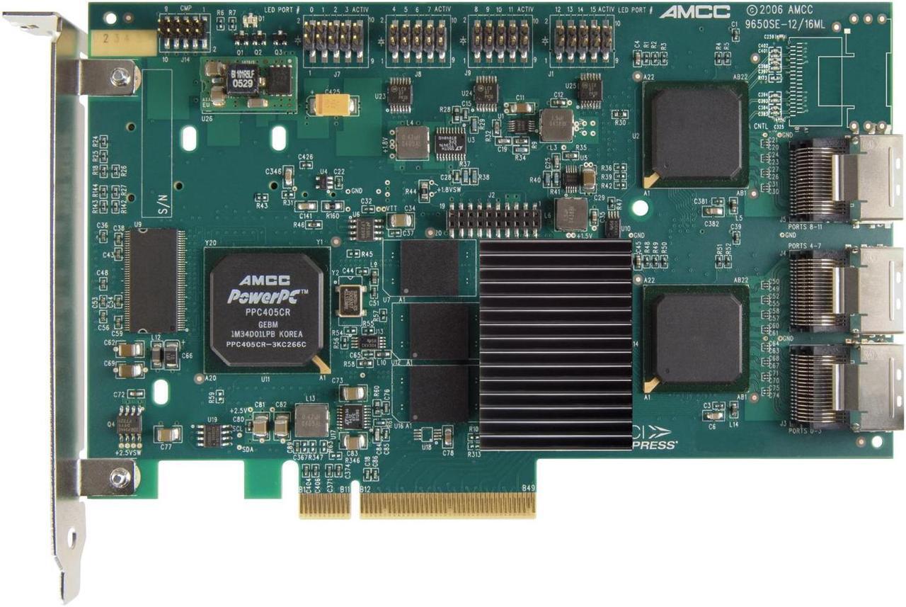 Alt view image 2 of 2 - 3ware 9650SE-12ML SGL PCI Express x8 SATA II (3.0Gb/s) Controller Card