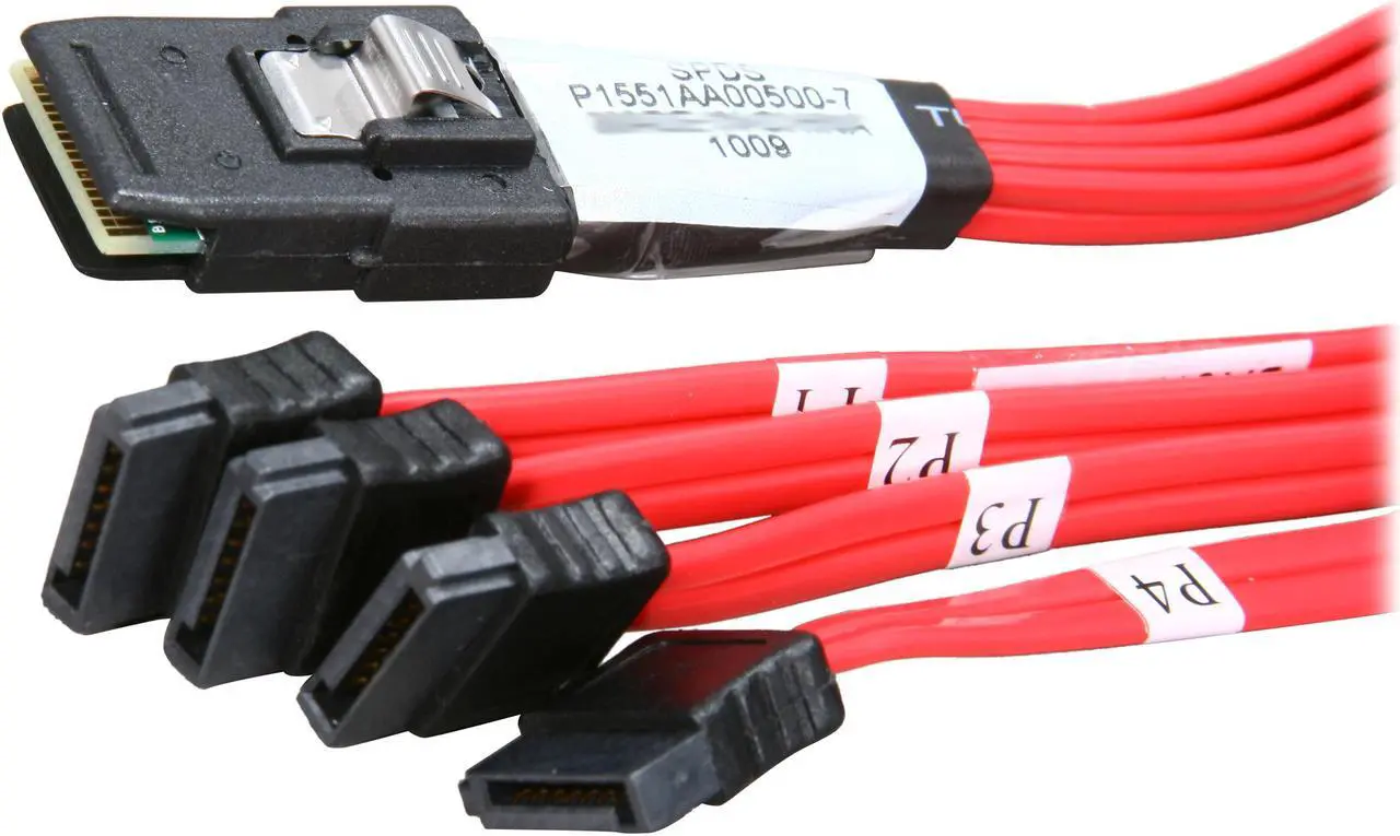 Main image of 3ware CBL-SFF8087OCF-05M 1 Unit of .5M Multi-lane Internal (SFF-8087) Serial ATA Breakout Cable