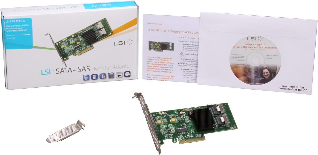 Alt view image 7 of 6 - LSI Internal SATA/SAS 9211-8i 6Gb/s PCI-Express 2.0 RAID Controller Card, Single--Avago Technologies