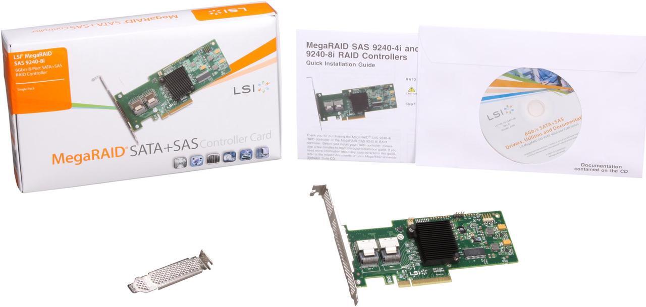 Alt view image 5 of 4 - LSI MegaRAID Internal  Low-Power SATA/SAS 9240-8i 6Gb/s PCI-Express 2.0 RAID Controller Card, Single--Avago Technologies