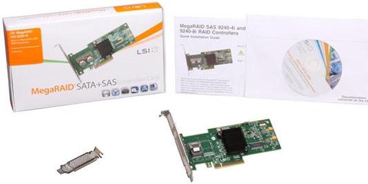 Alt view image 5 of 4 - LSI MegaRAID Internal Low-Power SATA / SAS 9240-4i 6Gb/s PCI-Express 2.0 RAID Controller Card, Single--Avago Technologies