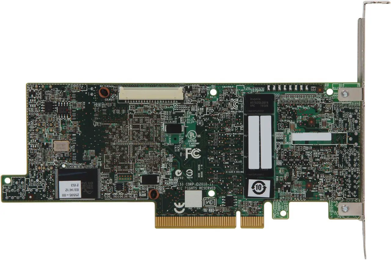 Alt view image 5 of 6 - LSI MegaRAID LSI00305 (9266-4i SGL) PCI-Express 2.0 x8 Low Profile SATA / SAS RAID Controller - Single--Avago Technologies