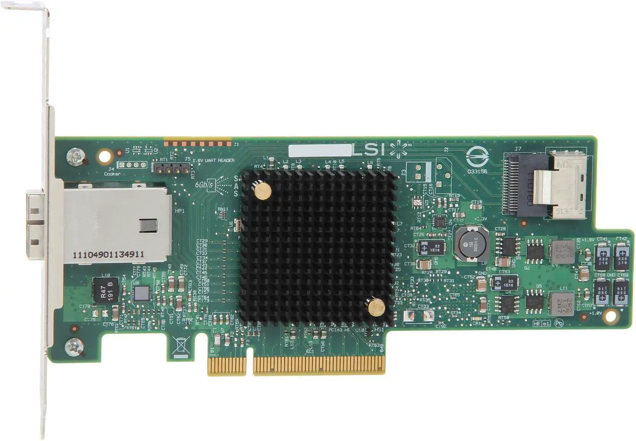 Alt view image 4 of 6 - LSI LSI00303 (9207-4i4e) PCI-Express 3.0 x8 Low Profile SATA / SAS Host Controller Card--Avago Technologies