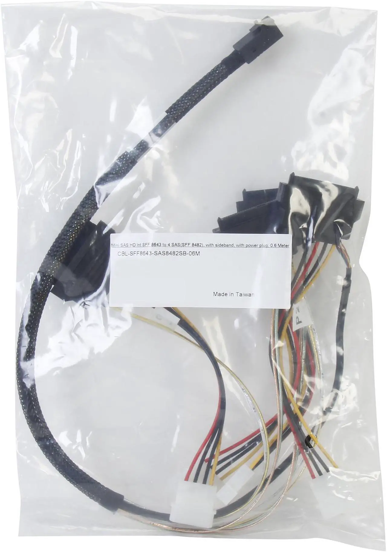 Alt view image 3 of 3 - LSI LSI00412 0.6 meter Internal Cable SFF8643 to x4 SAS8482 w/power (mini SAS HD to SAS HDD)--Avago Technologies