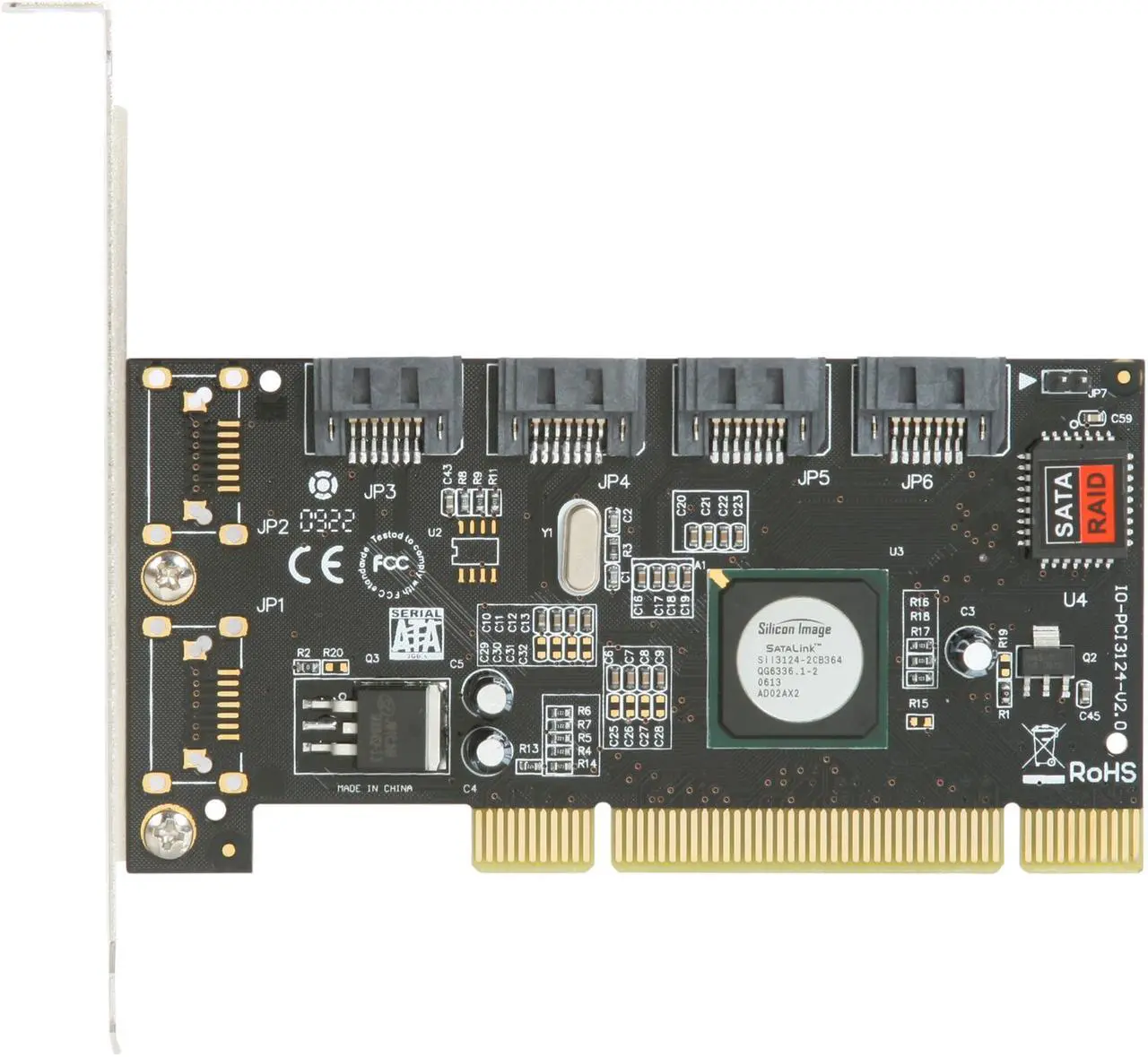 Alt view image 2 of 5 - SYBA SY-PCI40010 PCI SATA II (3.0 Gb/s) RAID Controller Card