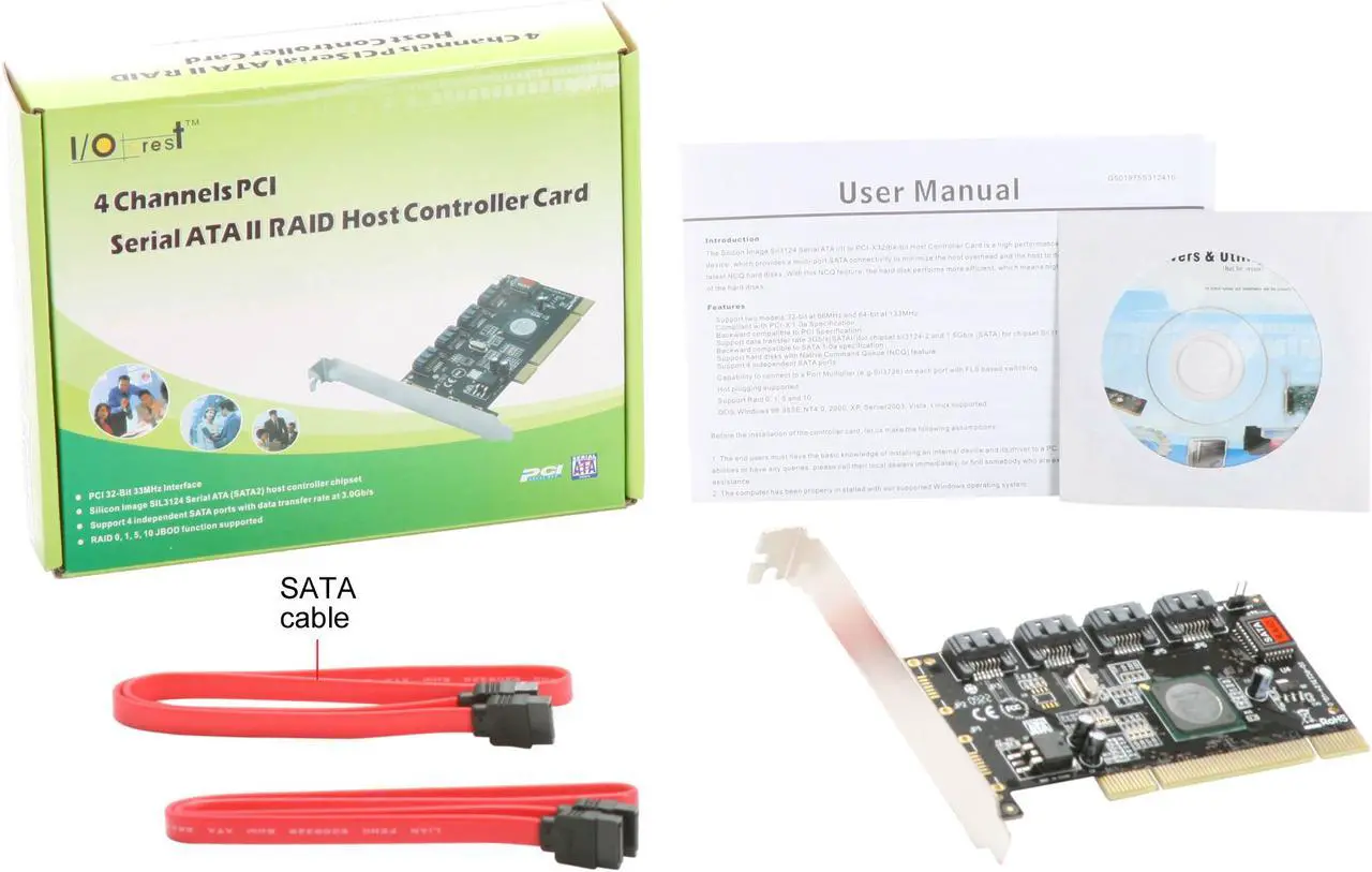 Alt view image 5 of 5 - SYBA SY-PCI40010 PCI SATA II (3.0 Gb/s) RAID Controller Card