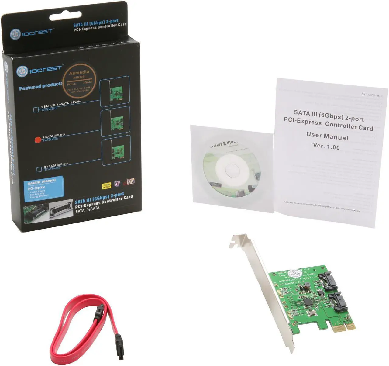 Alt view image 6 of 6 - SYBA SY-PEX40039 2 Port SATA III PCI-e 2.0 x1 Card