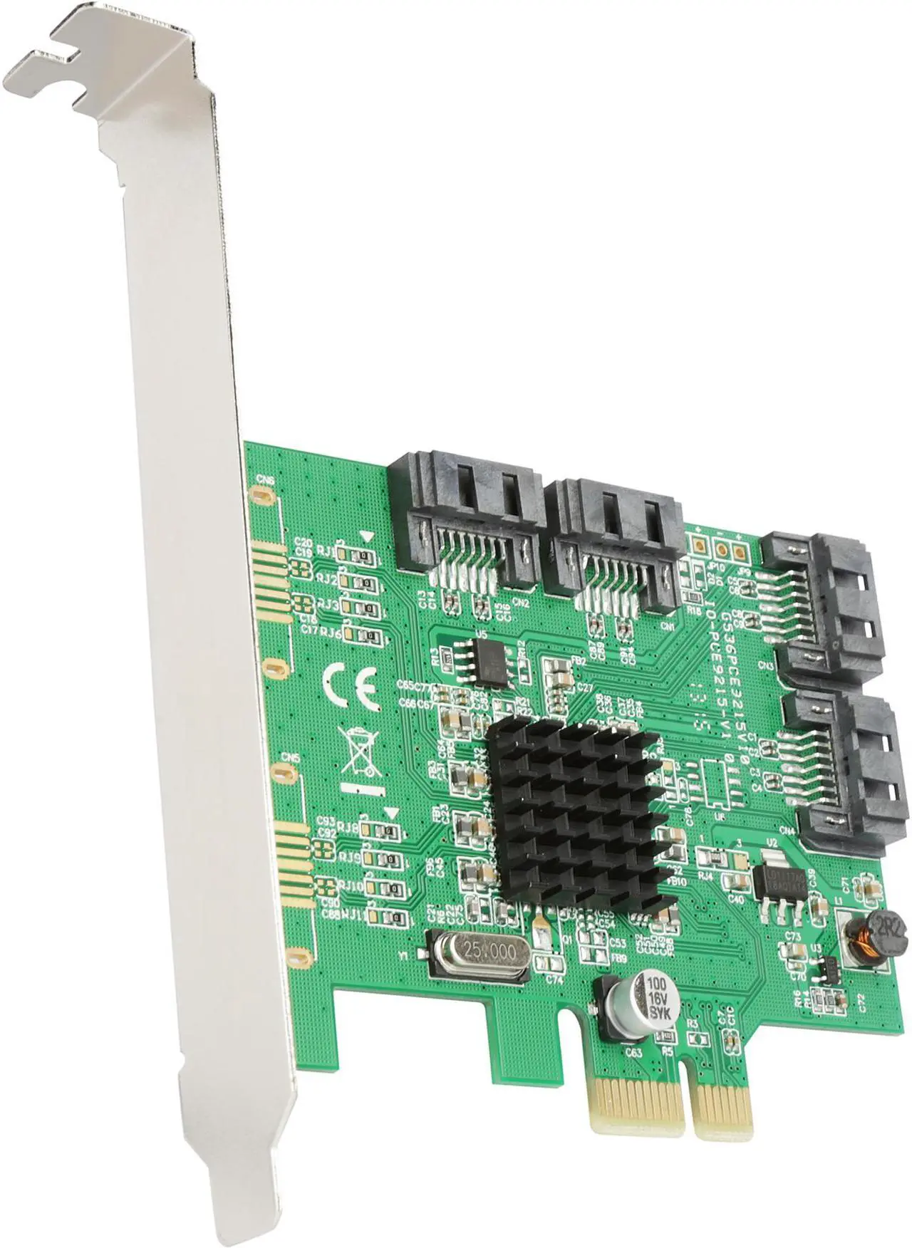 Scheda PCIe SATA III 4 Porte SYBA SI-PEX40156, Non RAID, Basso Profilo Incluso
