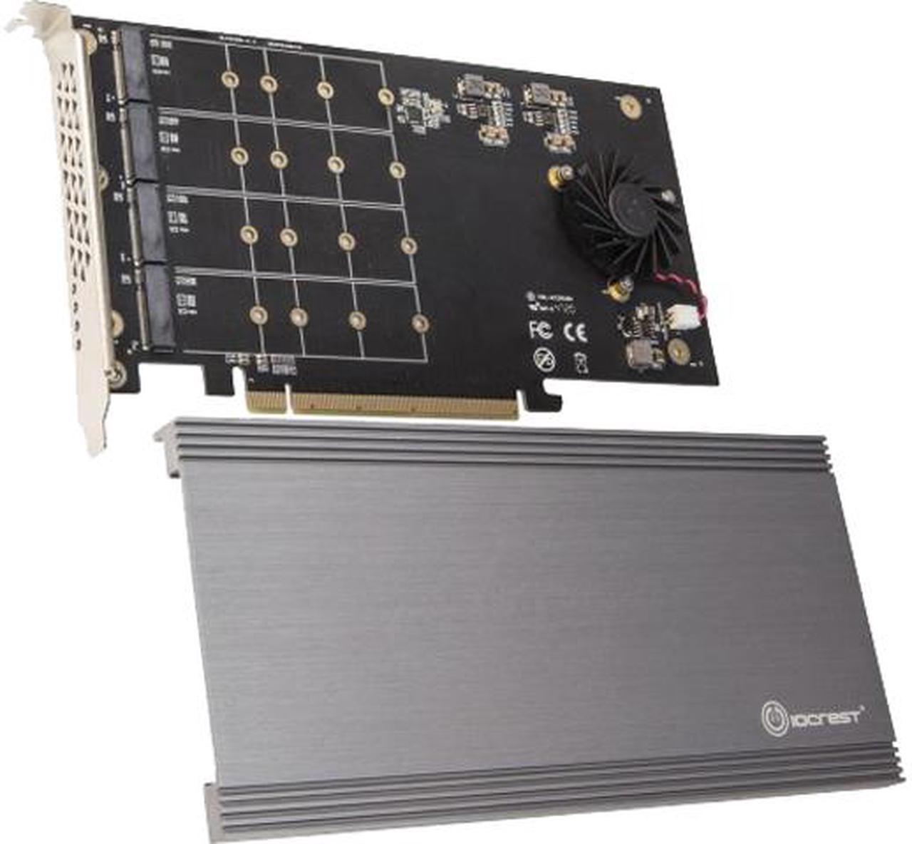 SYBA SI-PEX40161 PCI-Express 3.0 x16 PCI-Express Quad M.2 PCIe 3.0 x4 PCIe x16 Expansion Card Intel VROC and AMD Ryzen Threadripper NVMe Raid