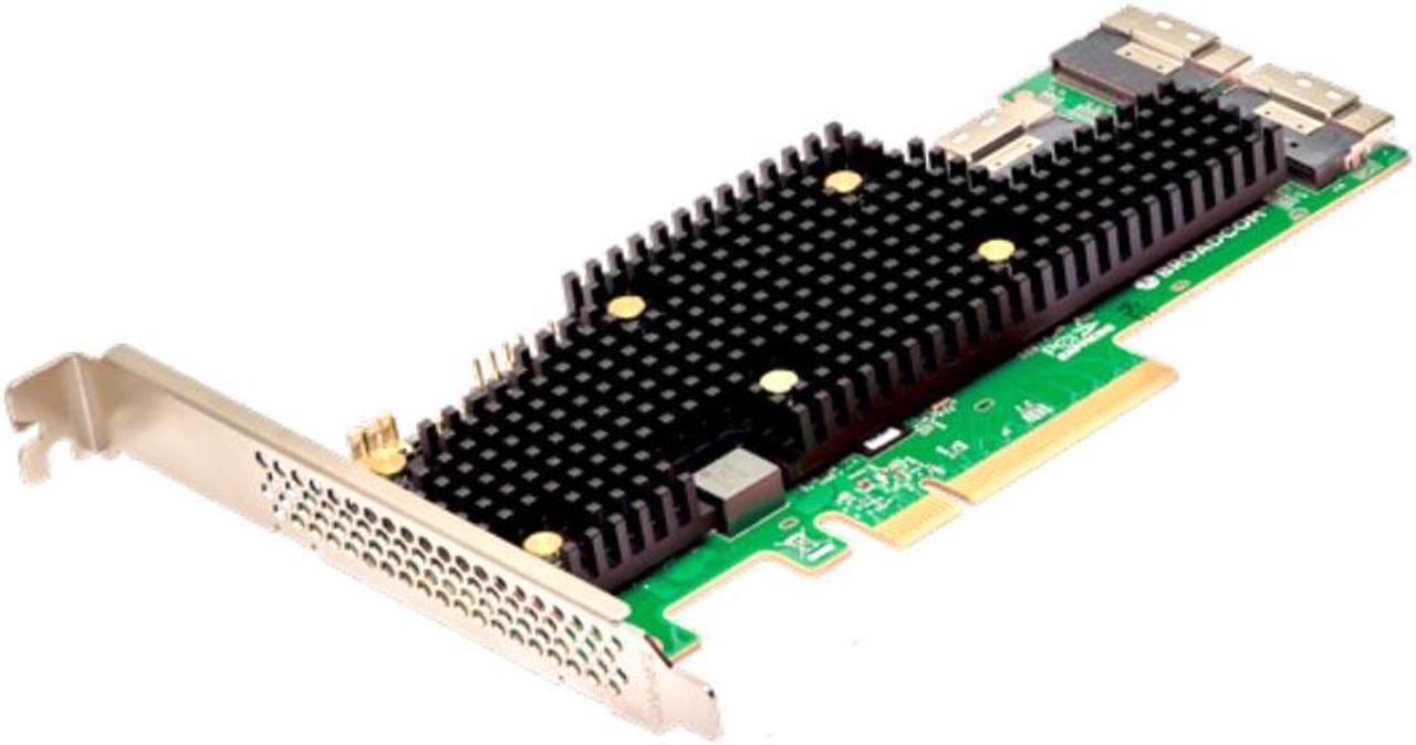 Main image of Boardcom 9600 Series 24G PCIe 4.0 Tri-Mode RAID Adapters and eHBAs, x8, PCIe 4.0 eHBA features 8 internal and 8 external ports for high-performance and increased connectivity