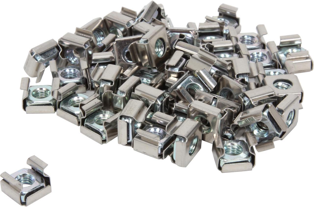 StarTech.com CABCAGENUTS6 50 Pkg M6 Cage Nuts for Server Rack Cabinet