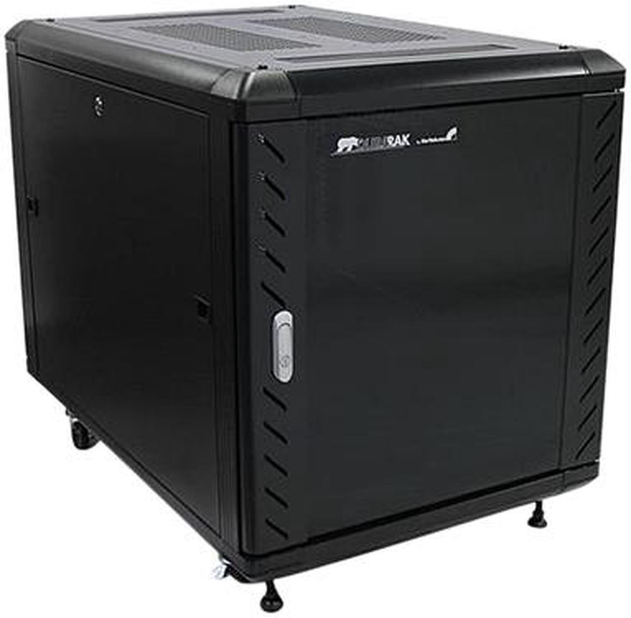 StarTech.com RK1236BKF Portable Server Rack Cabinet - 12U Server Rack - 36 in - with Glass Door - Network Cabinet - Rolling Server Rack with Casters