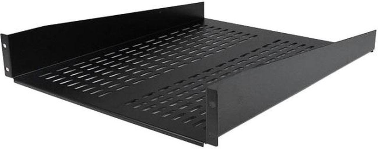 StarTech.com CABSHELF22V 2U 22 in Vented Rack Mount Cantilever Shelf - Fixed Server Rack Cabinet Shelf - 50 lbs / 22 kg - Front Mounted Fixed Shelf