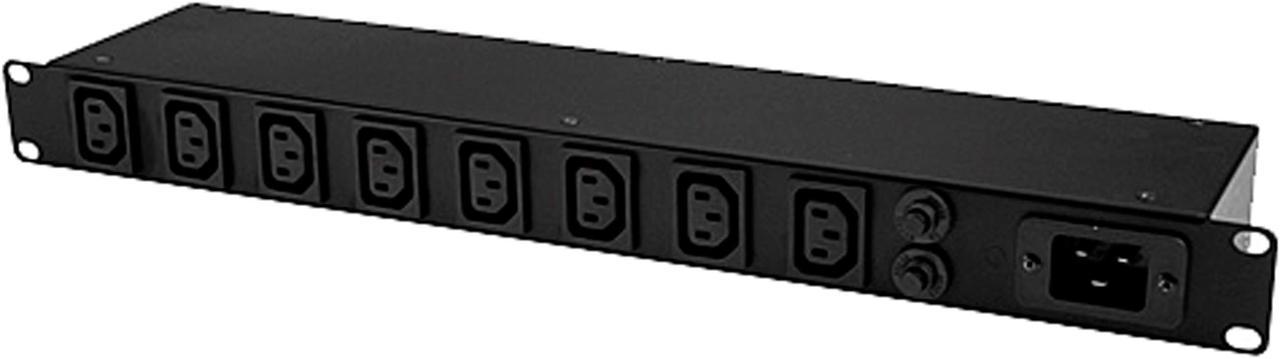 StarTech PDU08C13H 8-Port Rack-Mount PDU with C13 Outlets - 10 ft. Power Cord (NEMA5-20p) - 16 A - Server Rack Power Distribution Unit - 1U