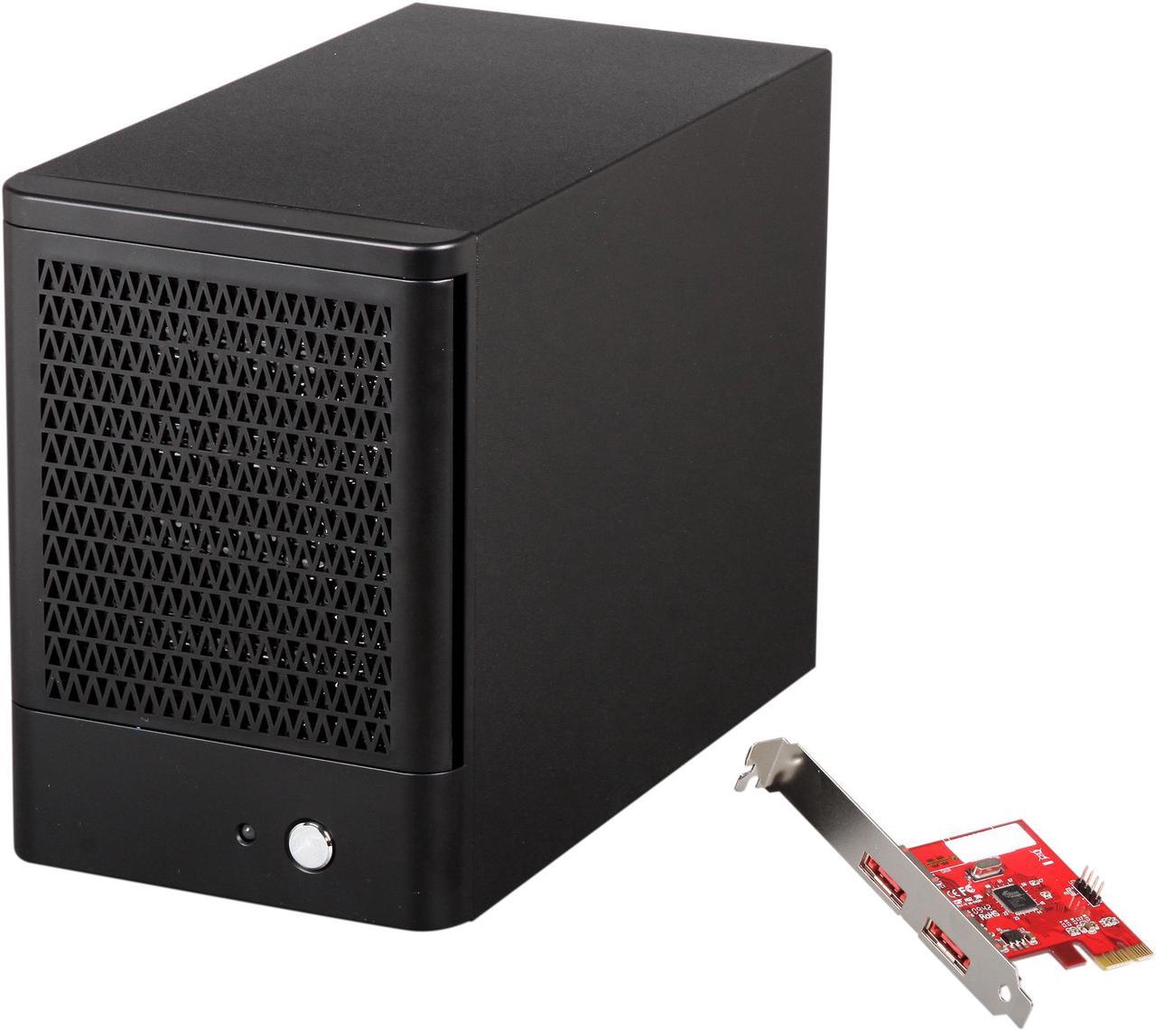 Rosewill RSV-S5 - 5-Bay 2.5" & 3.5" Hot-Swap Storage Encl. System - RAID 0 / 1 / 5 / 10 / 5 + Spare / Spanning / JBOD - 120mm Fan, Port Multiplier, Tray Design - Controller Card Bundle