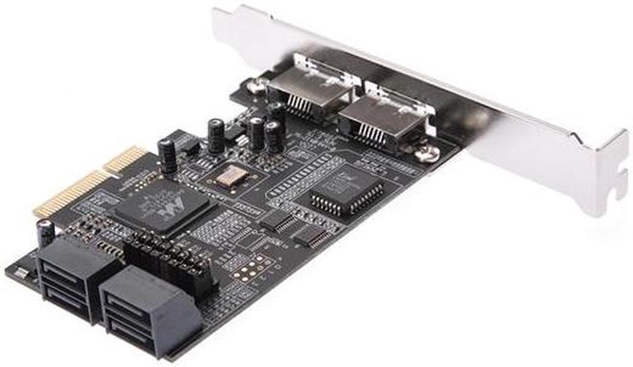 Alt view image 2 of 6 - Rosewill RC-218 PCI Express SATA II Controller Card w/ 4 internal SATA with 2 external eSATA Design