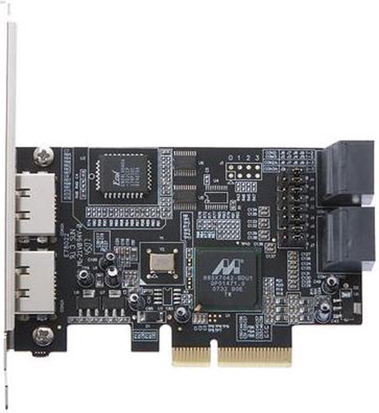 Alt view image 3 of 6 - Rosewill RC-218 PCI Express SATA II Controller Card w/ 4 internal SATA with 2 external eSATA Design