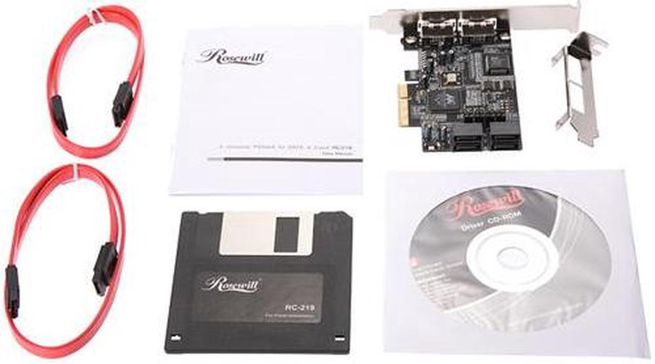 Alt view image 5 of 6 - Rosewill RC-218 PCI Express SATA II Controller Card w/ 4 internal SATA with 2 external eSATA Design