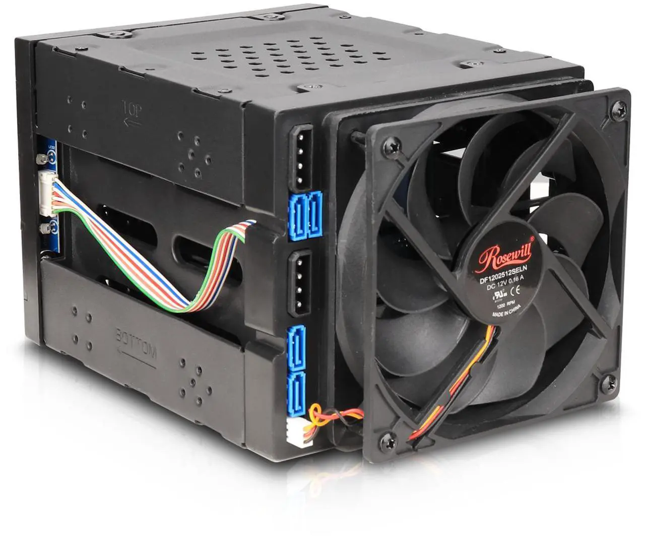 Alt view image 8 of 11 - Rosewill Hard Drive Enclosure - 3 x 5.25" to 4 x 3.5" Hot-Swap Enclosure - SATA I/II/III/ & SAS HDD - RSV-SATA-Cage-34