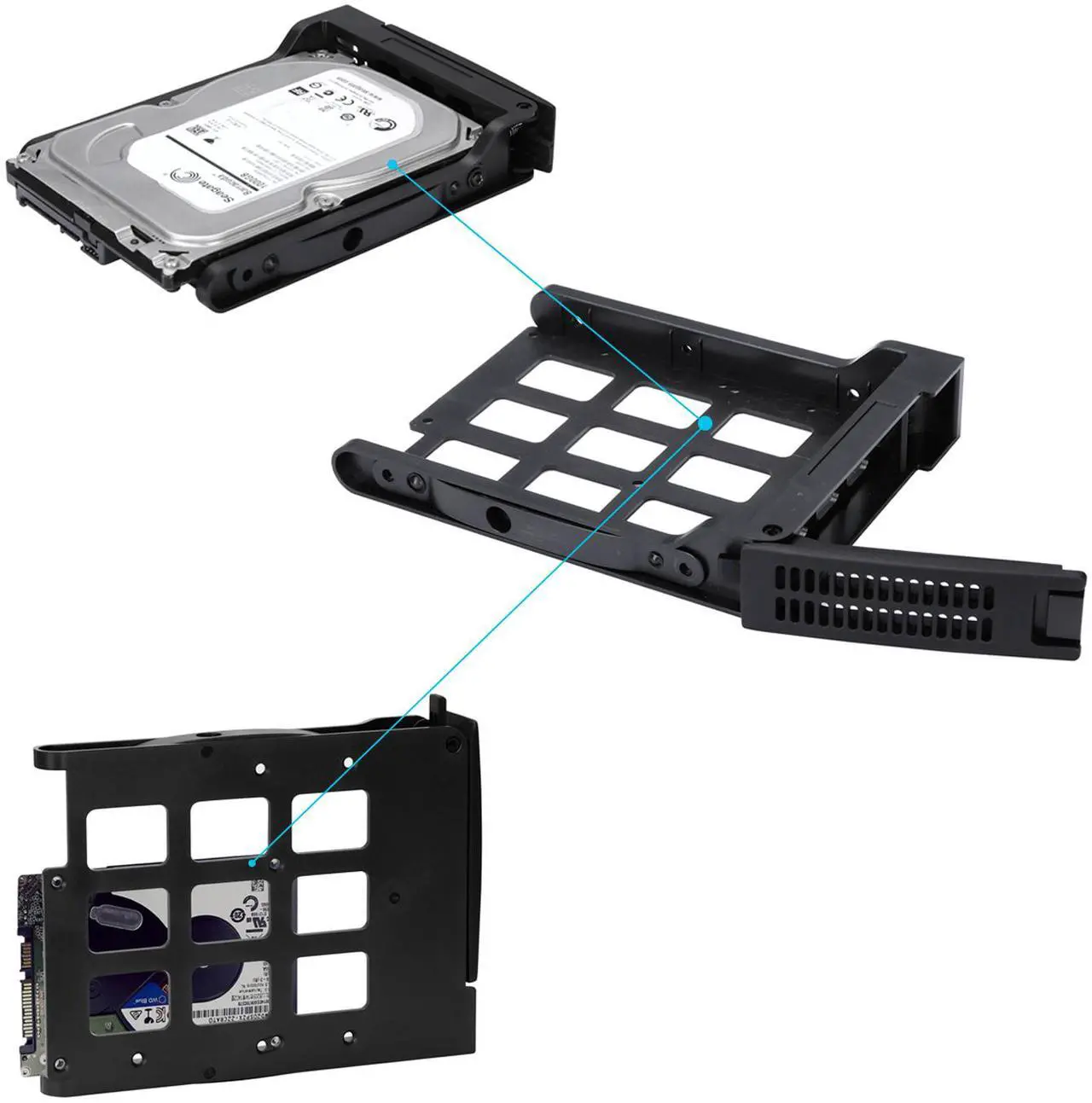 Alt view image 7 of 11 - Rosewill Hard Drive Enclosure - 3 x 5.25" to 4 x 3.5" Hot-Swap Enclosure - SATA I/II/III/ & SAS HDD - RSV-SATA-Cage-34