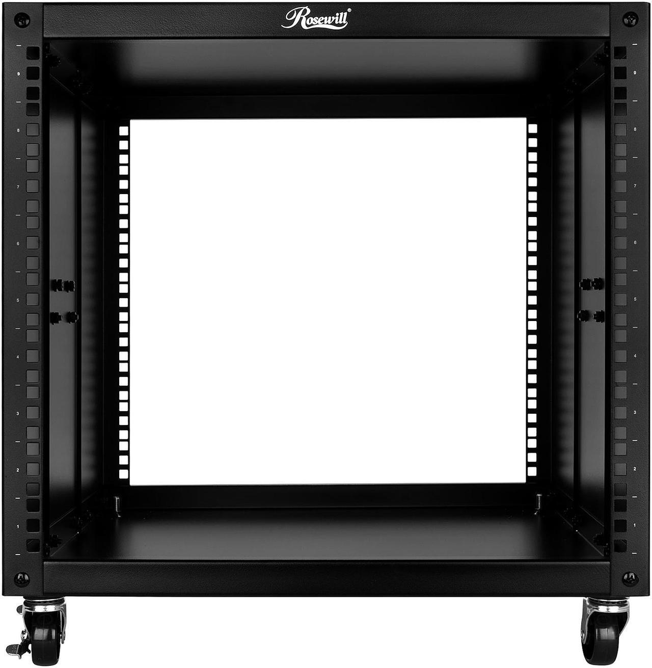Alt view image 3 of 7 - Rosewill 9U Portable Open Server Rack Rolling Cabinet with Handles for Servers, Network, Telecommunications Equipment, 20" Deep - RSPR-9U001