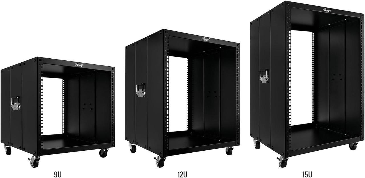 Alt view image 6 of 7 - Rosewill 9U Portable Open Server Rack Rolling Cabinet with Handles for Servers, Network, Telecommunications Equipment, 20" Deep - RSPR-9U001
