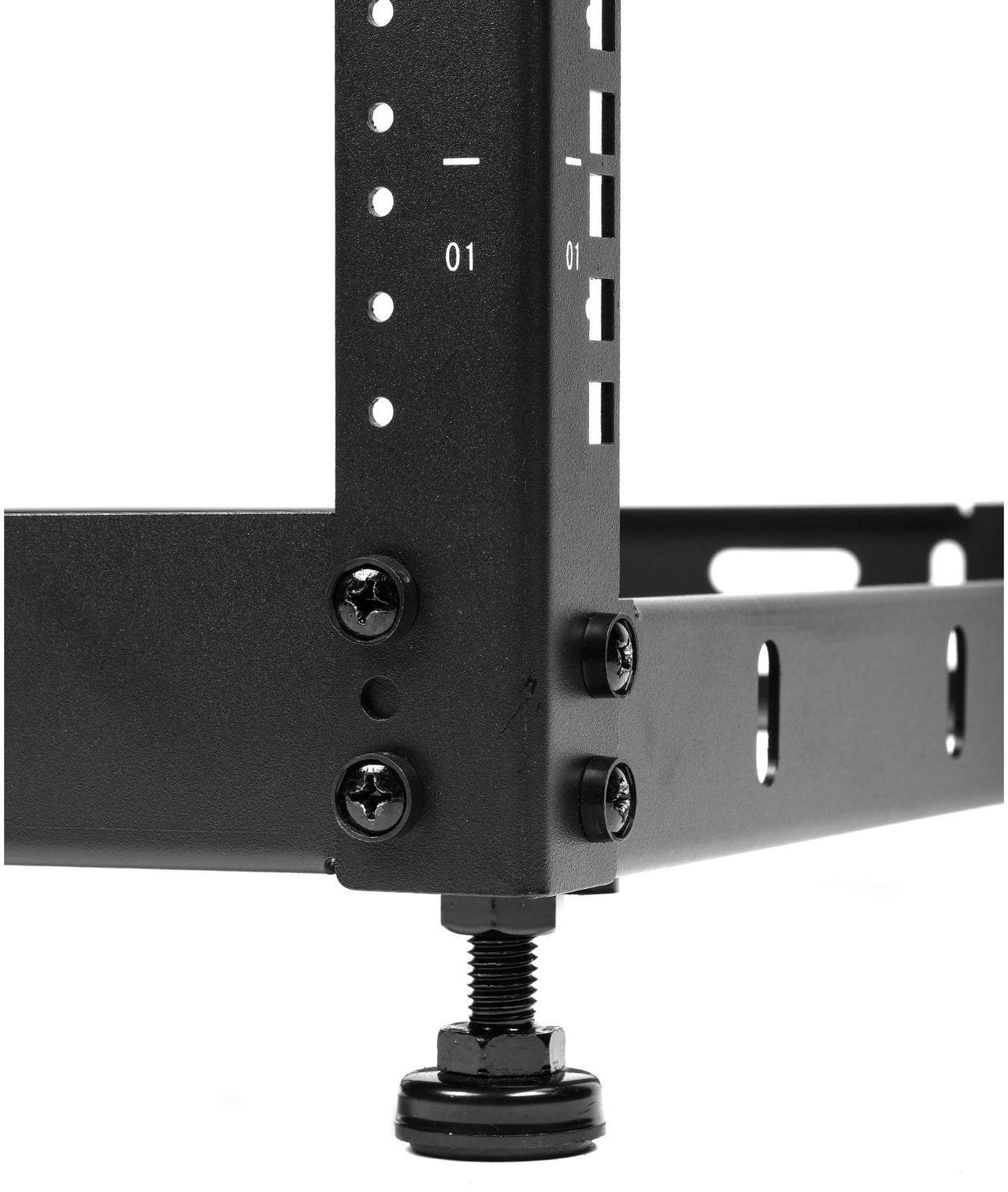Alt view image 6 of 15 - Rosewill 12U Open Frame Network Rack for Servers & AV Gear,Server Rack Floor Standing or Wall Mounted, AV Rack for 19" Networking, Servers and Audio 20 inches Depth-RSWR-12U001