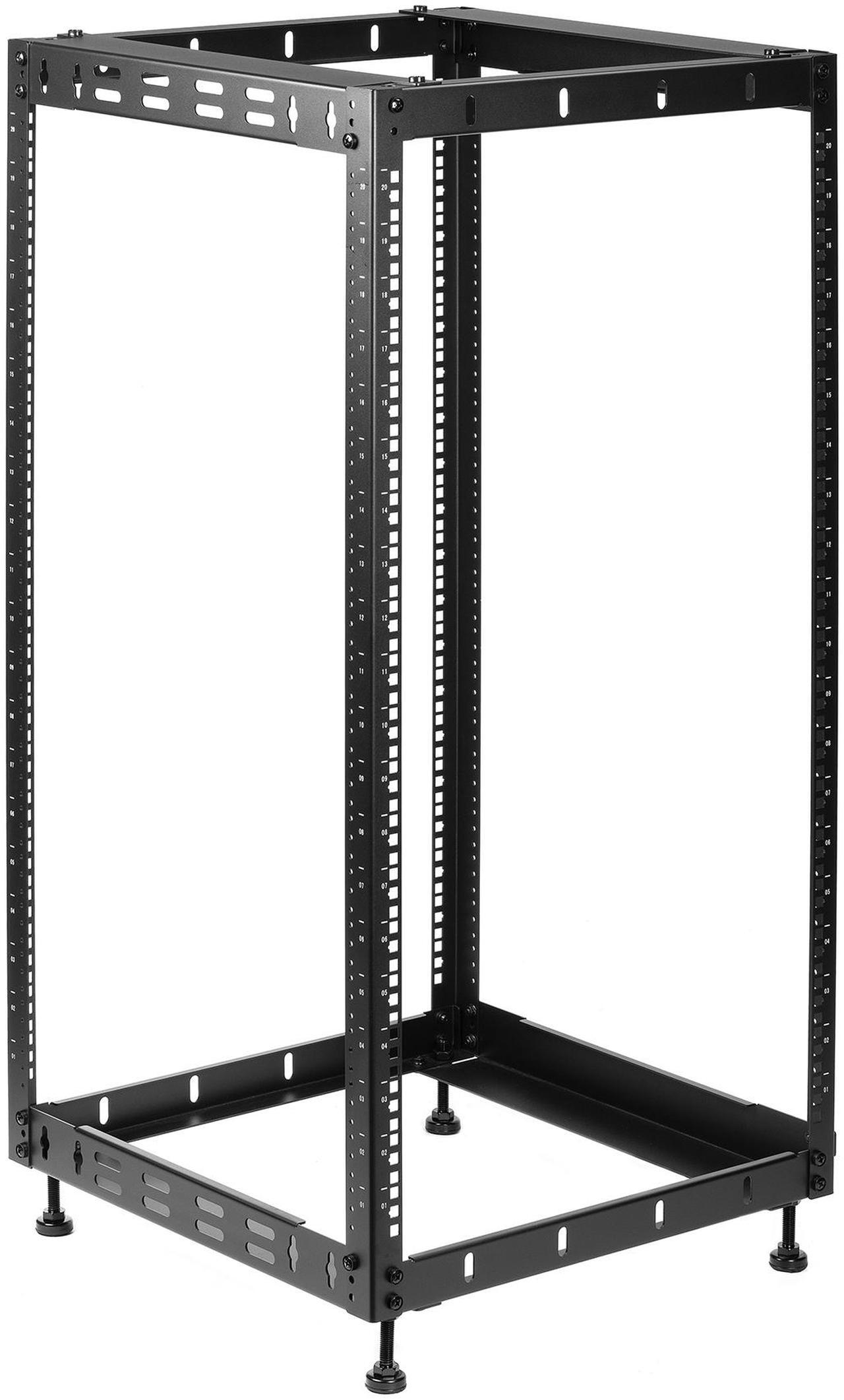 Alt view image 5 of 16 - Rosewill 20U Open Frame Network Rack for Servers & AV Gear,Server Rack Floor Standing or Wall Mounted, AV Rack for 19" Networking, Servers and Audio 20 inches Depth-RSWR-20U001