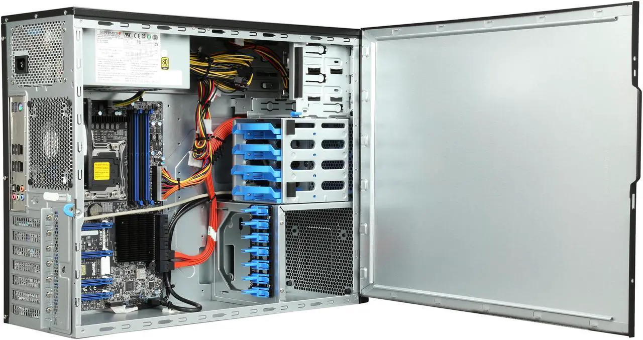 Alt view image 6 of 8 - SUPERMICRO SYS-5038A-I Mid-Tower Server Barebone LGA 2011 Intel C612 2133/1866/1600/1333MHz ECC DDR4 SDRAM 72-bit, 288-pin (RDIMM/LRDIMM) / 284-pin gold-plated DIMMs