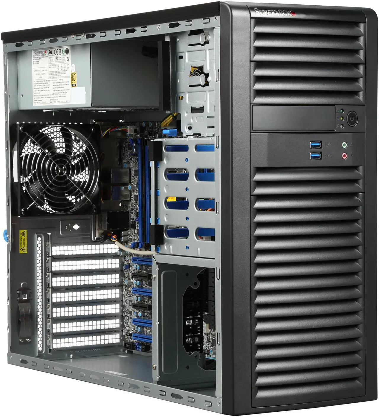 Alt view image 8 of 8 - SUPERMICRO SYS-5038A-I Mid-Tower Server Barebone LGA 2011 Intel C612 2133/1866/1600/1333MHz ECC DDR4 SDRAM 72-bit, 288-pin (RDIMM/LRDIMM) / 284-pin gold-plated DIMMs
