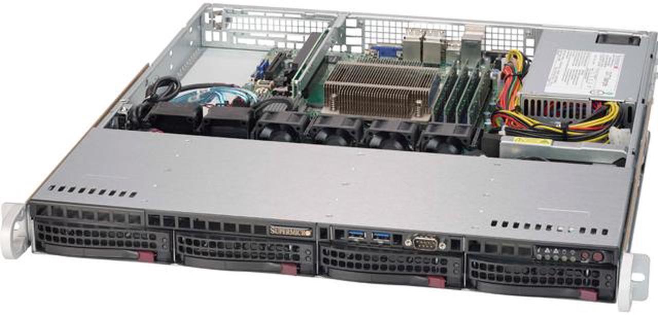 Main image of SUPERMICRO SYS-5019S-MN4 1U Rackmount Server Barebone LGA 1151 Intel C236 2400 / 2133 / 1866 / 1600 MHz ECC DDR4 SDRAM 72-bit, 288-pin (UDIMM) gold-plated DIMMs