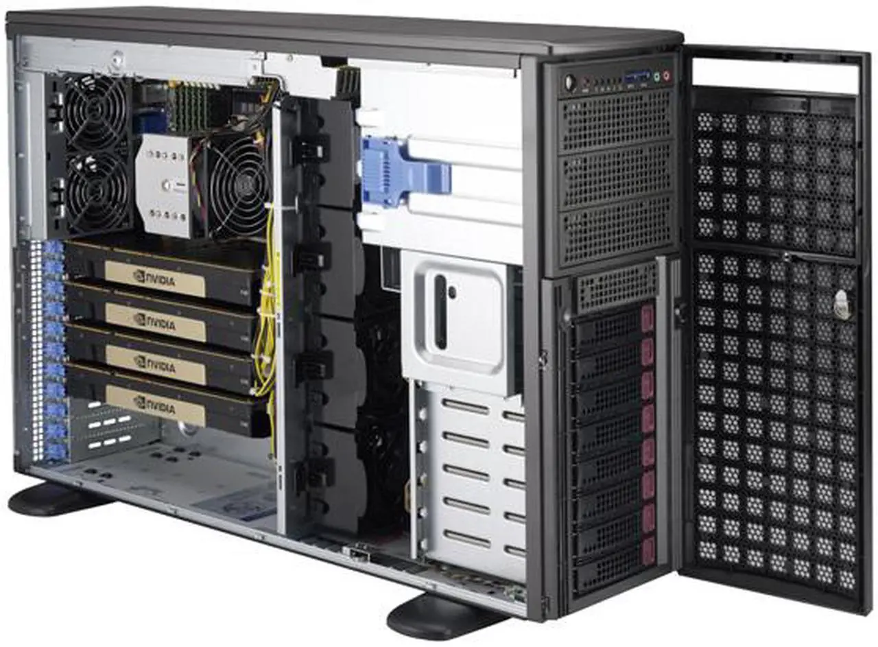Alt view image 4 of 6 - SUPERMICRO SYS-5049A-TR 4U Rackmountable / Tower Server Barebone LGA 3647 Intel C621