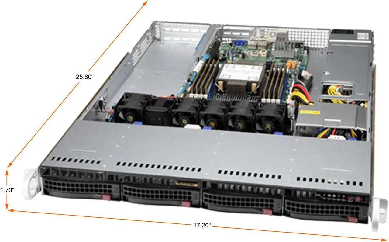 Alt view image 2 of 2 - SUPERMICRO SYS-510P-WT 1U Rackmount Server Barebone LGA 4189