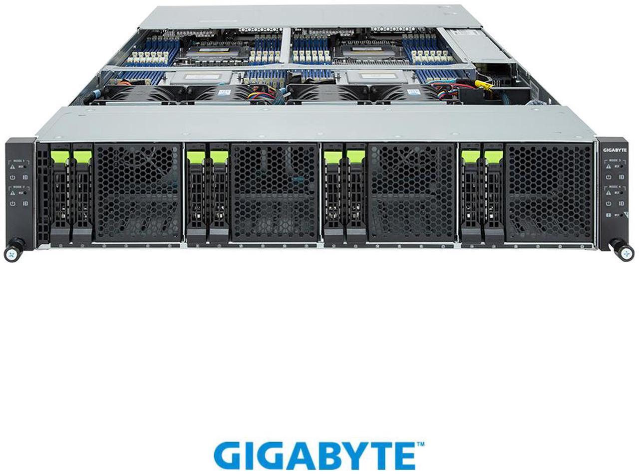 Alt view image 3 of 7 - GIGABYTE H273-Z81-AAW1 High Density Server - AMD EPYC™ 9004 - 2U 4-Node DP 8-Bay Gen4 NVMe/SATA/SAS 3000W