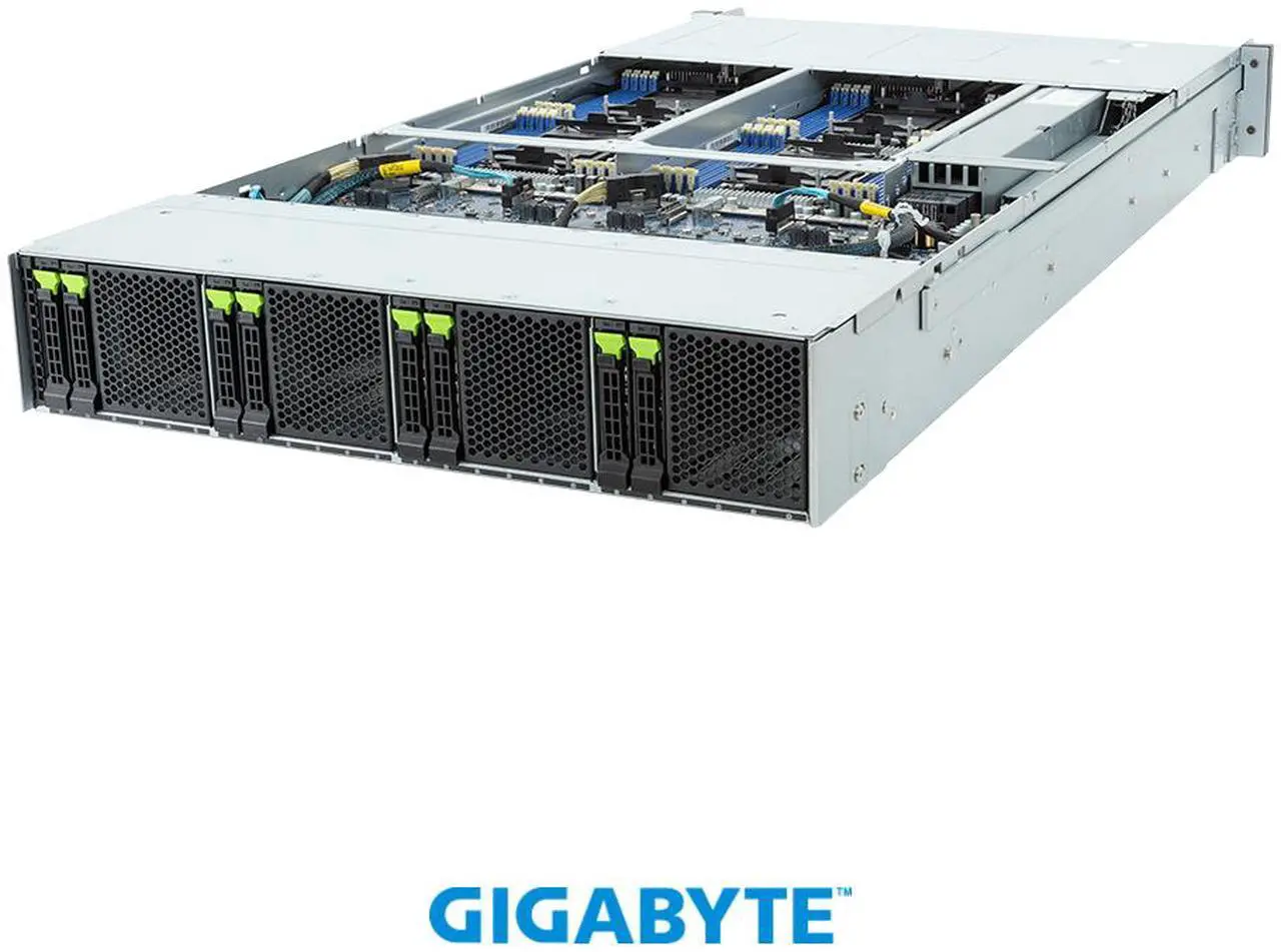 Alt view image 2 of 7 - GIGABYTE H263-S64-IAW1 High Density Server - 5th/4th Gen Intel® Xeon® Scalable - 2U 4-Node 8-Bay Gen4 NVMe/SATA/SAS Immersion