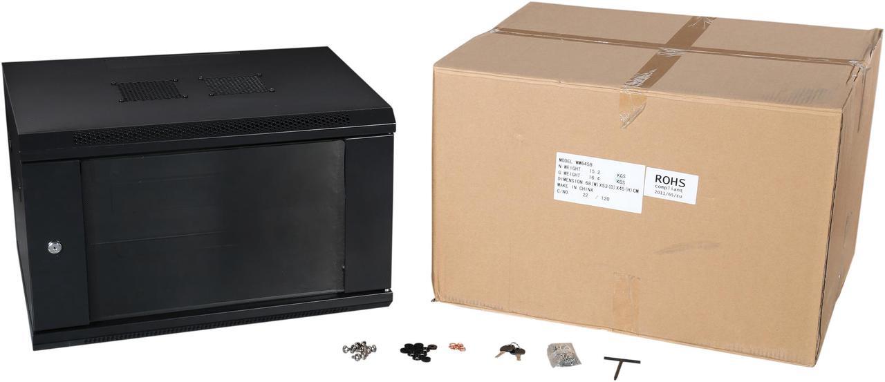 Alt view image 6 of 6 - iStarUSA WM645B 6U 450mm Depth Wallmount Server Cabinet