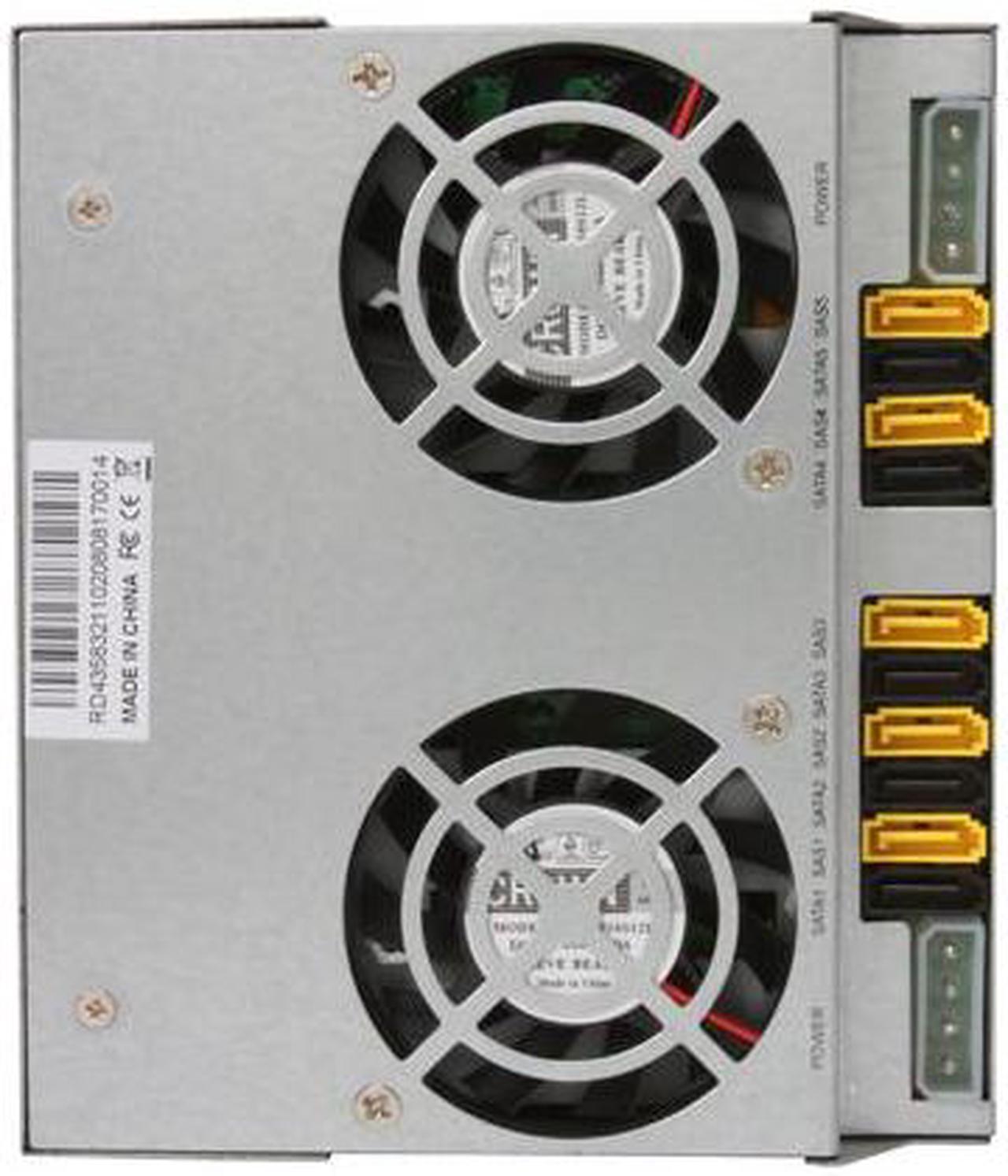 Alt view image 4 of 6 - iStarUSA BPN-350SAS-RED 5 3.5" Drive Bays 3x5.25" to 5x3.5" SATA/SAS Trayless Hot-Swap Backplane RAID Cage - OEM