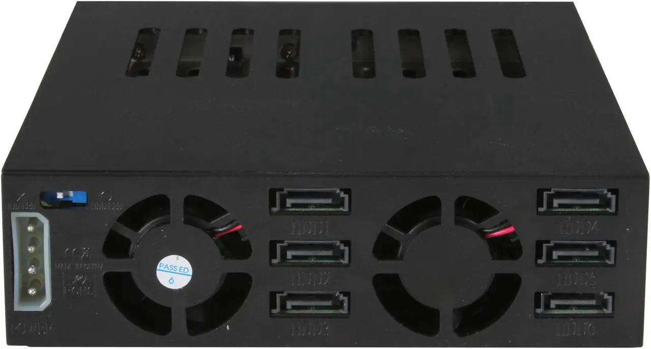 Alt view image 4 of 6 - iStarUSA BPU-126-SA-SAGE25P 1 x 5.25" to 6 x 2.5" SATA 6.0 Gb/s Hot-Swap Cage w/ 6 - 2.5in silicon hard drive sleeves