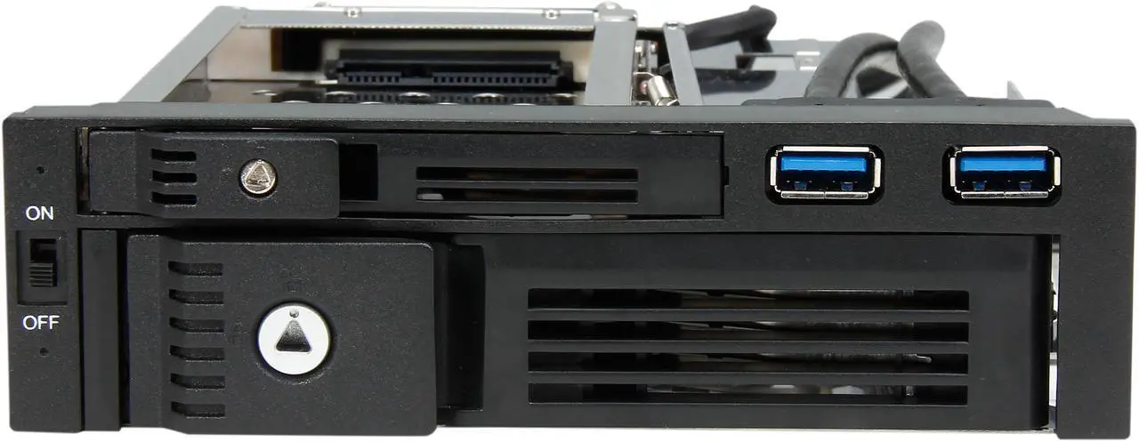 Alt view image 2 of 9 - iStarUSA T-5K3525U-SA 5.25" to 2.5" and 3.5" SATA 6Gb/s Trayless Hot-Swap Cage with USB 3.0
