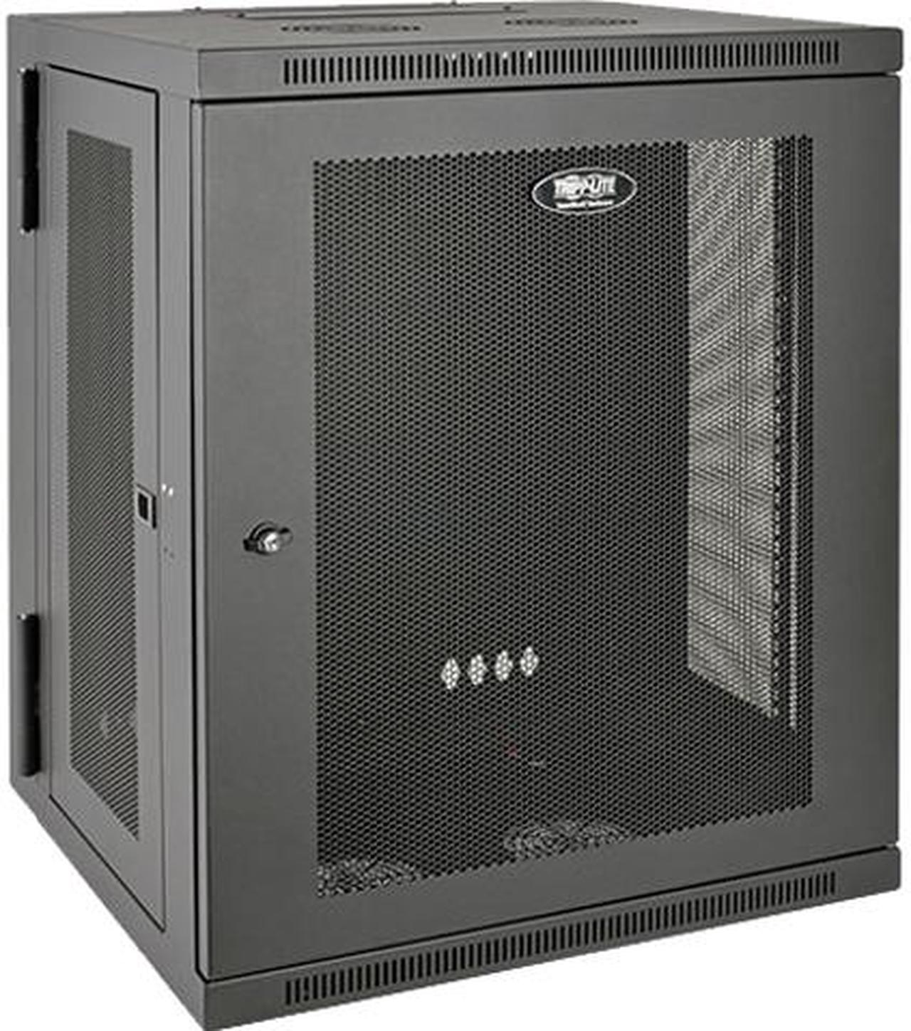 Tripp Lite 15U Wall-Mount Rack Enclosure Cabinet, Hinged Back, Switch-Depth (SRW15US)