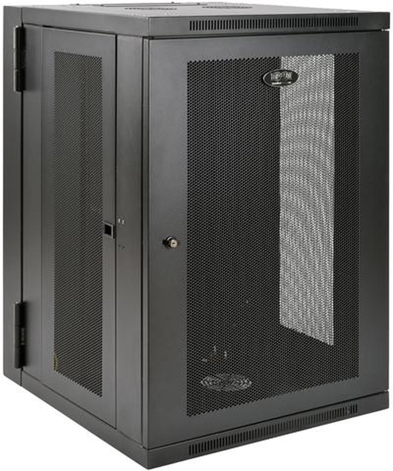 Tripp Lite SmartRack 18U UPS-Depth Wall-Mount Rack Enclosure Cabinet, Hinged Back