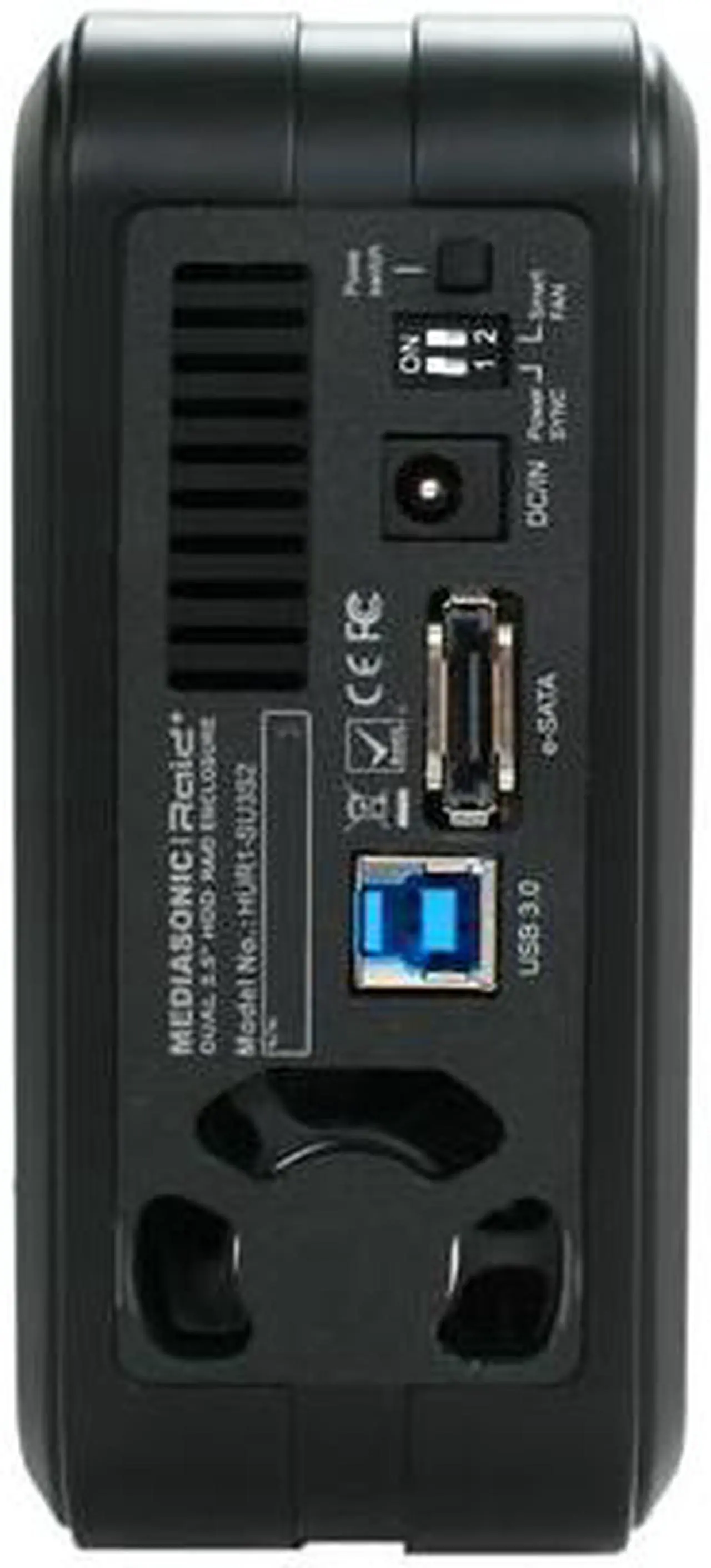 Alt view image 4 of 5 - Mediasonic HUR1-SU3S2 2-Bay RAID 0/1/Single USB 3.0/eSATA 3.5" SATA HDD Enclosure