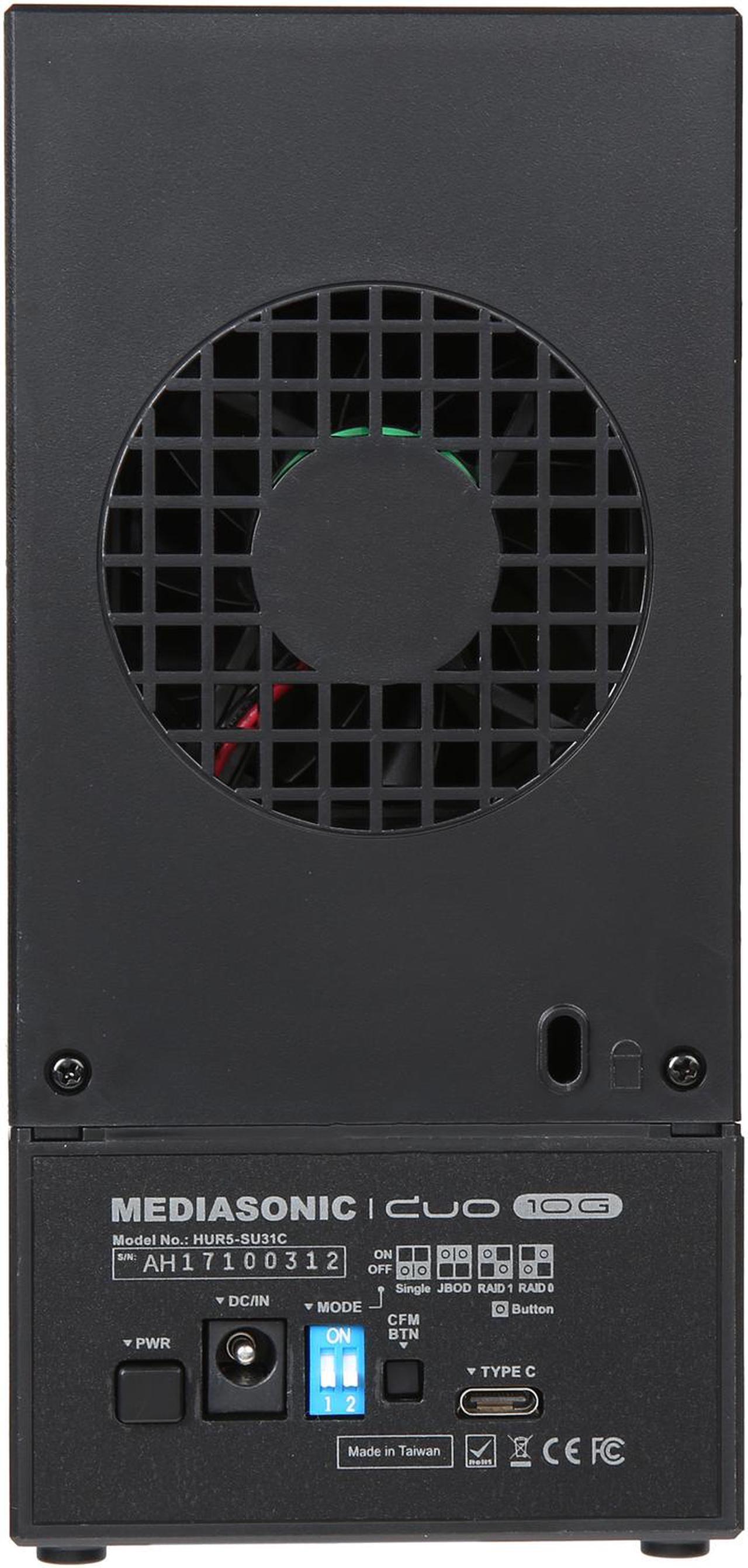 Alt view image 5 of 6 - Mediasonic ProRaid HUR5-SU31C 2 Bay 2.5-inch & 3.5-inch SATA Hard Drive Enclosure - USB 3.1 GEN-II 10 Gbps & USB-C