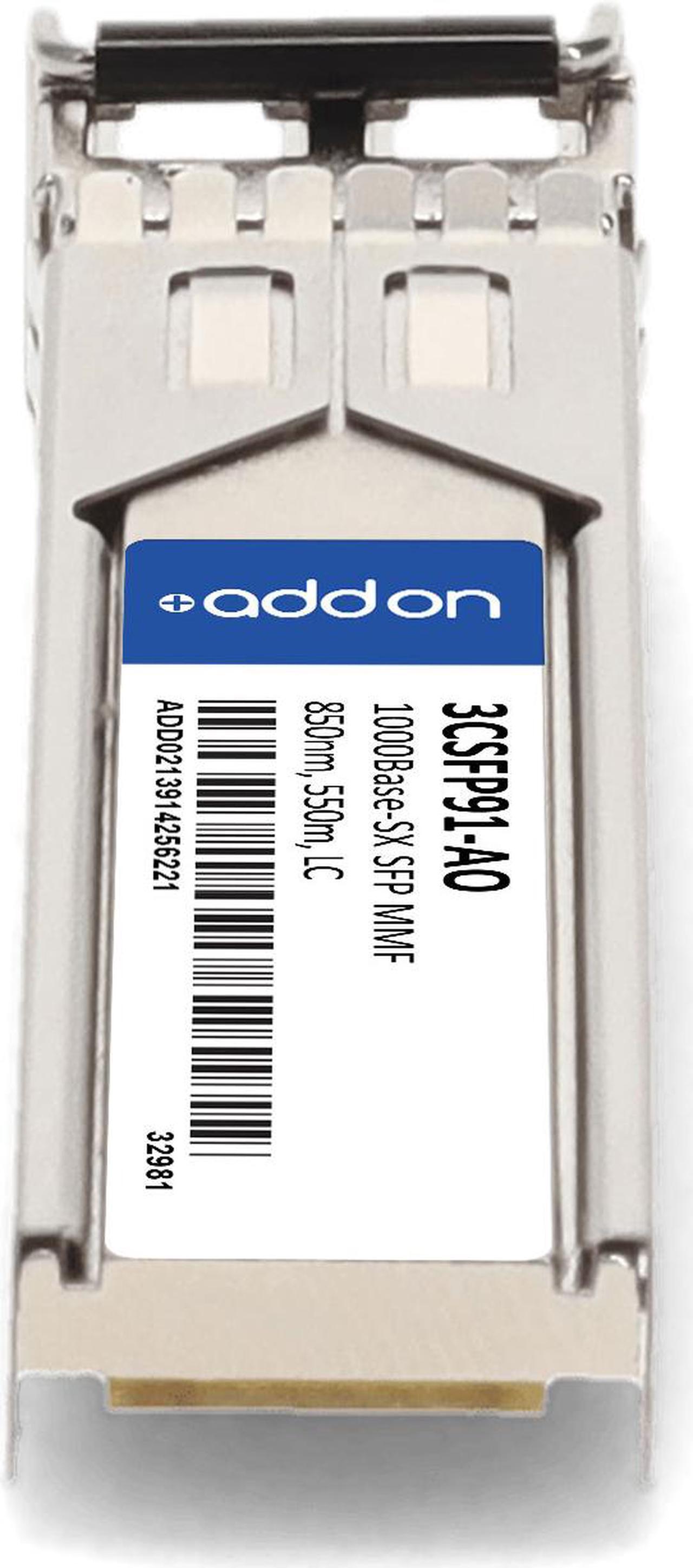 Alt view image 4 of 8 - HP® 3CSFP91 Compatible TAA 1000Base-SX SFP Transceiver (MMF, 850nm, 550m, LC, DOM)