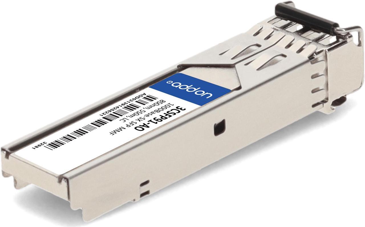 Alt view image 5 of 8 - HP® 3CSFP91 Compatible TAA 1000Base-SX SFP Transceiver (MMF, 850nm, 550m, LC, DOM)